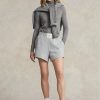 Graue Fleece-Shorts mit Ralph Lauren-Logo für Damen