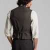 Graue Herren-Weste aus Seidenleinen von Ralph Lauren mit Karomuster