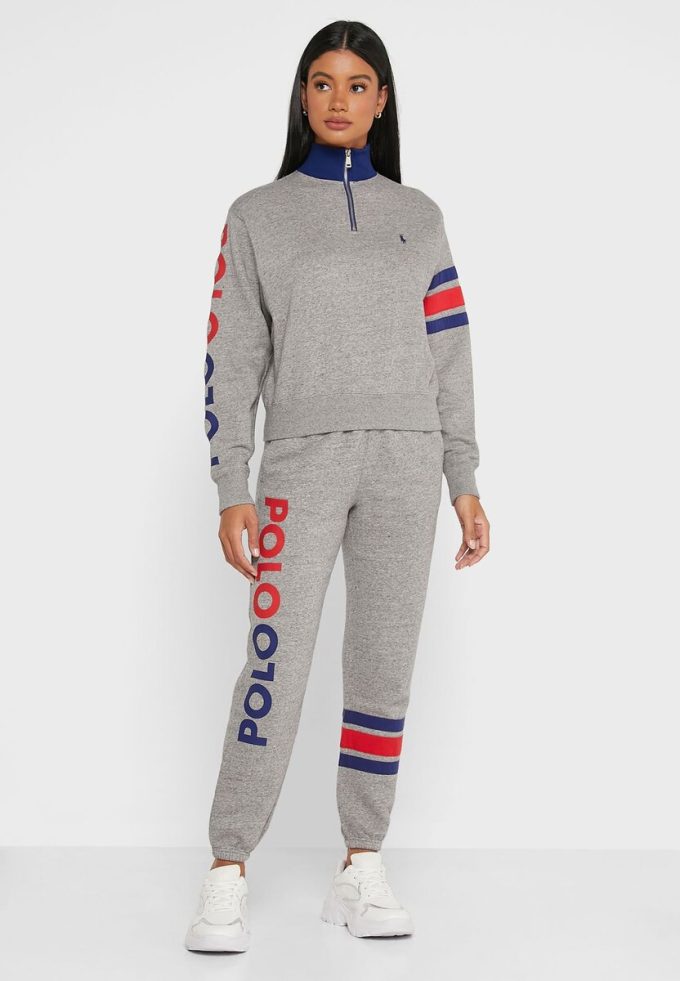 Graue Jogginghose mit Ralph Lauren-Logo für Damen