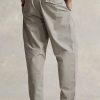 Graue, plissierte Baggy-Fit-Canvas-Hose für Herren von Ralph Lauren