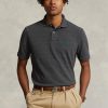 Graue Poloshirts aus Mesh von Ralph Lauren für Herren im Slim Fit