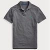 Graue Poloshirts aus Mesh von Ralph Lauren für Herren im Slim Fit