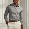 Graue Poloshirts aus Piqué im Slim Fit von Ralph Lauren für Herren