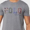 Graue Poloshirts mit Rundhalsausschnitt und Logo für Herren von Ralph Lauren