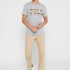 Graue Poloshirts mit Rundhalsausschnitt und Logo für Herren von Ralph Lauren