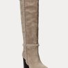 Graue Ralph Lauren Aubri Wildlederstiefel für Damen