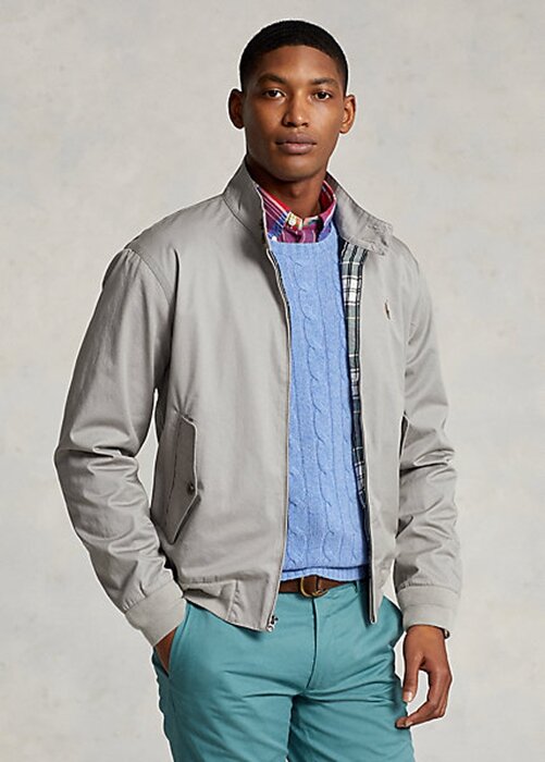 Graue Ralph Lauren Baumwoll-Twill-Jacken für Herren Graue Ralph Lauren Baumwoll-Twill-Jacken für Herren