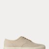 Graue Ralph Lauren Canvas-Sneakers für Damen