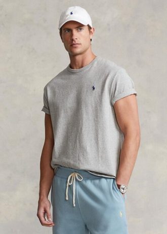 Graue Ralph Lauren Classic Fit Heavyweight Jersey T-Shirts für Herren