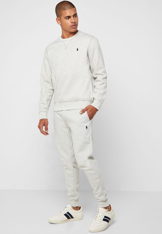 Graue Ralph Lauren Essential Jogginghose mit Bündchen für Herren