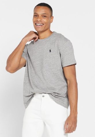 Graue Ralph Lauren Essential T-Shirts mit Rundhalsausschnitt für Herren