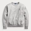Graue Ralph Lauren Fleece-Pullover-Sweatshirts für Damen