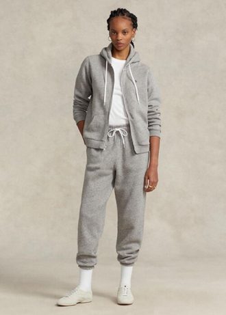 Graue Ralph Lauren Fleece-Sporthose für Damen
