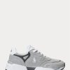 Graue Ralph Lauren Jogger Wildleder- und Mesh-Sneakers für Herren