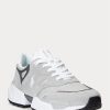 Graue Ralph Lauren Jogger Wildleder- und Mesh-Sneakers für Herren