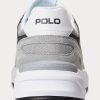 Graue Ralph Lauren Jogger Wildleder- und Mesh-Sneakers für Herren