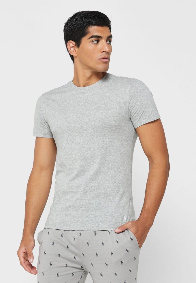 Graue Ralph Lauren T-Shirts mit Rundhalsausschnitt im 3er-Pack für Herren