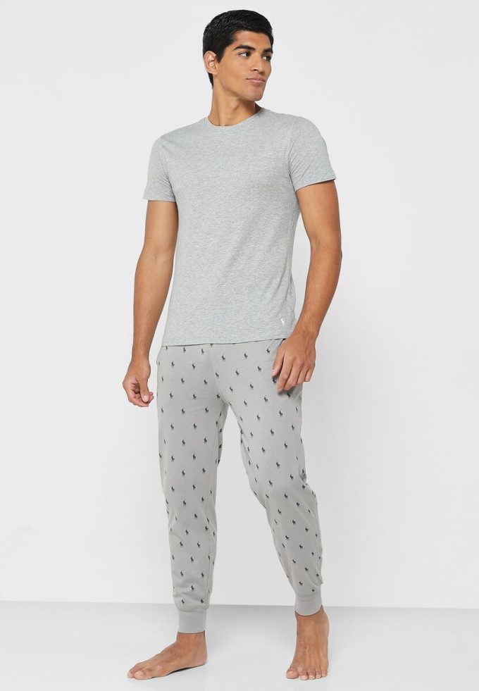 Graue Ralph Lauren T-Shirts mit Rundhalsausschnitt im 3er-Pack für Herren