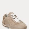 Graue Ralph Lauren The Suede Pony Ballerina-Sneakers für Damen