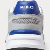 Graue / Royalblaue Ralph Lauren Jogger Wildleder & Mesh Sneakers für Herren