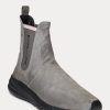 Graue Slip-On-Sneakers aus Wildleder von Ralph Lauren für Damen
