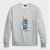 Graues Fleece-Sweatshirt mit Polo Bear von Ralph Lauren für Herren