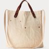 Greige Damen Ralph Lauren Logo Canvas Market Tote Bags