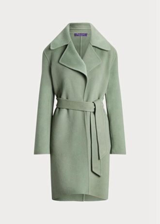 Grün Ralph Lauren Cameo Wickelmäntel aus Wolle und Kaschmir für Damen