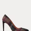 Grün / Rot Damen Ralph Lauren Celia Plaid Woll Heels