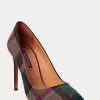 Grün / Rot Damen Ralph Lauren Celia Plaid Woll Heels