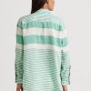 Grüne gestreifte Oversize-Leinenhemden von Ralph Lauren für Damen