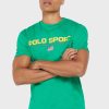 Grüne Herren Ralph Lauren Logo Rundhals T-Shirts