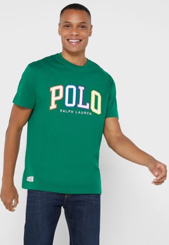 Grüne Herren Ralph Lauren Logo Rundhals T-Shirts