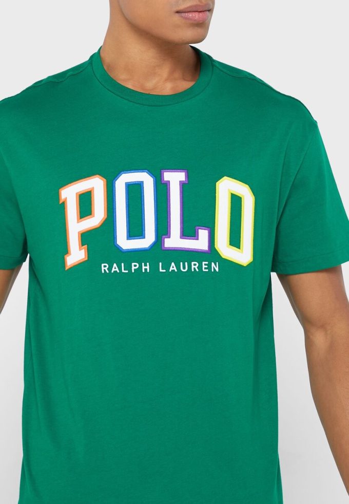 Grüne Herren Ralph Lauren Logo Rundhals T-Shirts