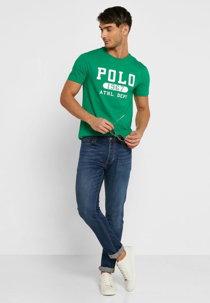 Grüne Herren Ralph Lauren Logo Rundhals T-Shirts