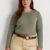 Grüne Langarmshirts aus Baumwollmischung von Ralph Lauren für Damen