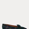 Grüne Ralph Lauren Ashtyn Plaid Wool Pointed Loafers für Damen