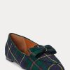 Grüne Ralph Lauren Ashtyn Plaid Wool Pointed Loafers für Damen