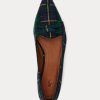 Grüne Ralph Lauren Ashtyn Plaid Wool Pointed Loafers für Damen