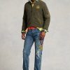 Grüne Ralph Lauren Bomberjacken aus gebürstetem Fleece für Herren