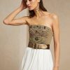 Grüne Ralph Lauren Cailin Verzierte Bustier-Oberteile aus Baumwolle für Damen