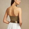 Grüne Ralph Lauren Cailin Verzierte Bustier-Oberteile aus Baumwolle für Damen