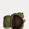 Grüne Ralph Lauren Canvas-Rucksäcke mit Lederbesatz für Herren