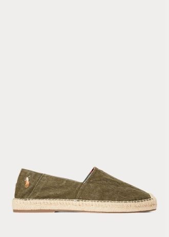 Grüne Ralph Lauren Cevio Washed Canvas Espadrille für Herren