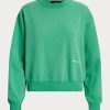 Grüne Ralph Lauren Fleece-Sweatshirts mit Rundhalsausschnitt für Damen