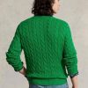 Grüne Ralph Lauren Herren Pullover mit Zopfmuster aus Baumwolle
