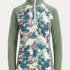 Grüne Ralph Lauren Jersey-Sweatshirts mit Viertelreißverschluss für Damen