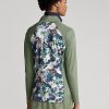 Grüne Ralph Lauren Jersey-Sweatshirts mit Viertelreißverschluss für Damen