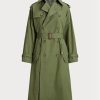 Grüne Ralph Lauren Popeline-Mäntel für Damen