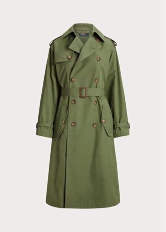 Grüne Ralph Lauren Popeline-Mäntel für Damen